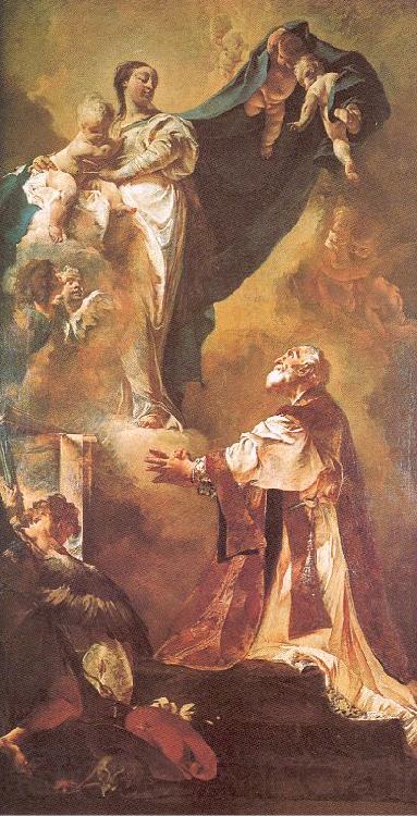 PIAZZETTA, Giovanni Battista The Virgin Appearing to St. Philip Neri Norge oil painting art